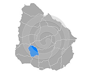 Map of Flores in Uruguay photo