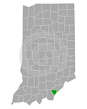 Map of Floyd in Indiana