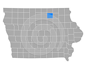 Map of Floyd in Iowa
