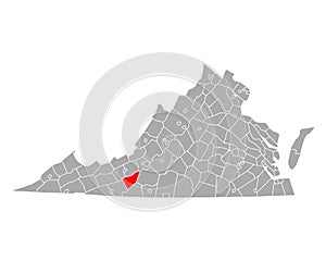 Map of Floyd in Virginia