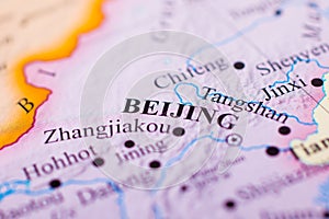 Map focus on Beijing China