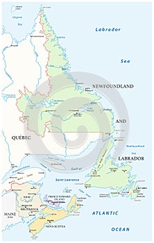 Map of the four canada atlantic provinces