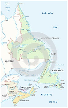 Map of the four canada atlantic provinces photo