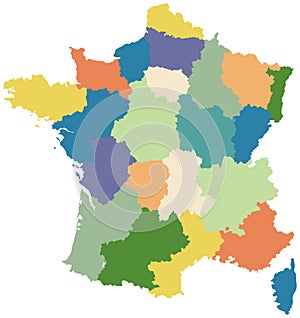 De Francia dividido regiones 