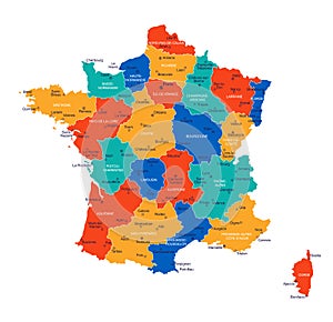 Map of France - highly detailed vector illustration