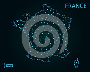 Map of France. Vector illustration. World map