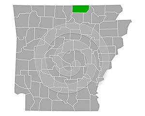 Map of Fulton in Arkansas