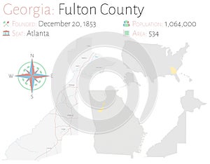 Map of Fulton County in Georgia
