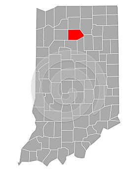 Map of Fulton in Indiana
