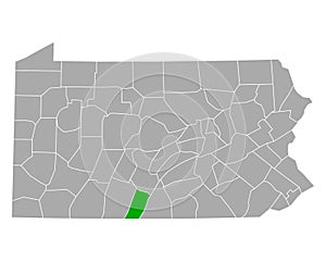 Map of Fulton in Pennsylvania