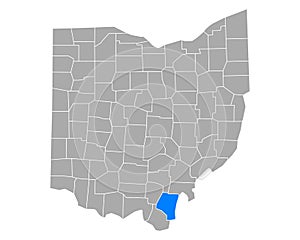 Map of Gallia in Ohio