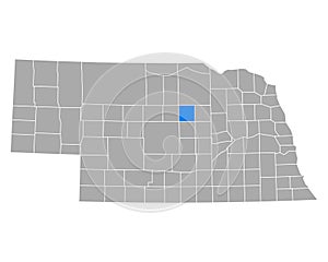 Map of Garfield in Nebraska