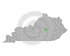 Map of Garrard in Kentucky
