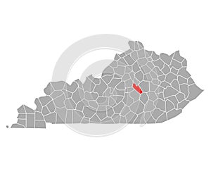 Map of Garrard in Kentucky