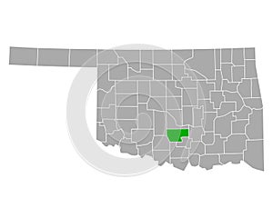 Map of Garvin in Oklahoma
