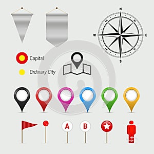 Map and Geography Infographics Elements. Vector Design Elements Set for You Design