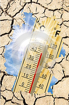 map of Germany as symbol for heat and dryness and climate change.