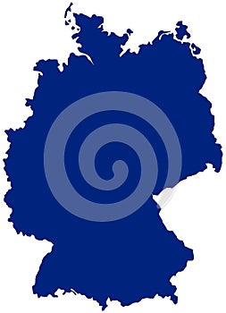 Map of Germany in blue