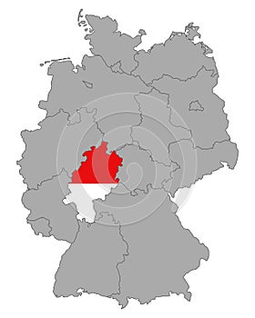 Map of Germany with flag of Hesse