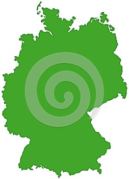 Map of Germany in green