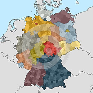 Map of Germany with neighboring countries