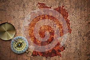 Map of germany on a old vintage crack paper