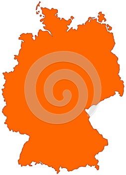 Map of Germany in orange