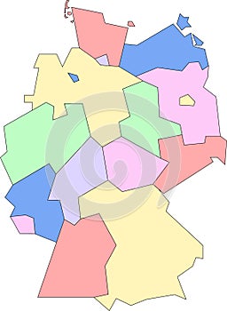 map of Germany to study with outline