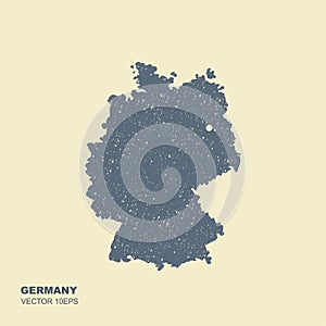 Map of Germany in flat style with scuffed effect photo