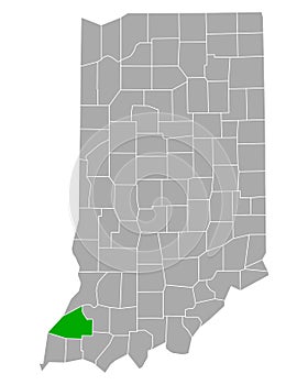 Map of Gibson in Indiana