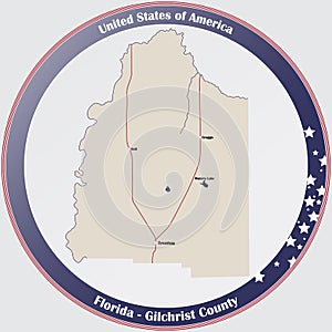 Map of Gilchrist County in Florida