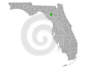 Map of Gilchrist in Florida