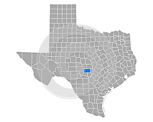 Map of Gillespie in Texas