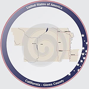 Map of Glenn County in California