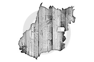 Map of Goias on weathered wood