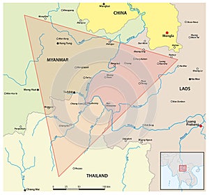 Map of the Golden Triangle in Southeast Asia