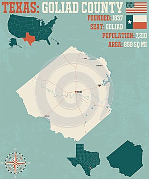 Map of Goliad county in Texas photo