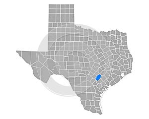 Map of Gonzales in Texas photo