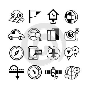 Map and gps icons