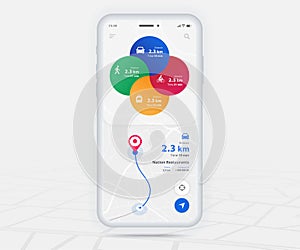 Map GPS navigation app ux ui concept, Mobile map application, Smartphone App search map navigation, Technology map, City navigate