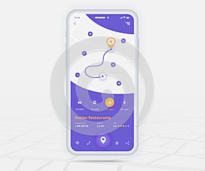 Map GPS navigation app ux ui concept, Mobile map application, Smartphone App search map navigation, Technology map, City navigate