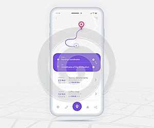 Map GPS navigation app ux ui concept, Mobile map application, Smartphone App search map navigation, Technology map, City navigate