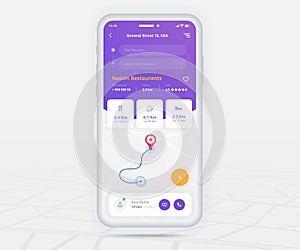 Map GPS navigation app ux ui concept, Mobile map application, Smartphone App search map navigation, Technology map, City navigate