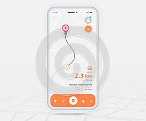 Map GPS navigation app ux ui concept, Mobile map application, Smartphone App search map navigation, Technology map, City navigate