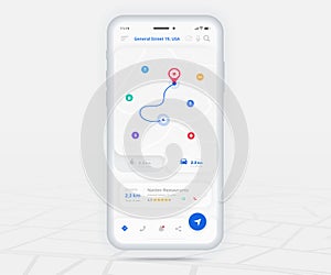 Map GPS navigation app ux ui concept, Mobile map application, Smartphone App search map navigation, Technology map, City navigate