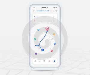 Map GPS navigation app ux ui concept, Mobile map application, Smartphone App search map navigation, Technology map, City navigate