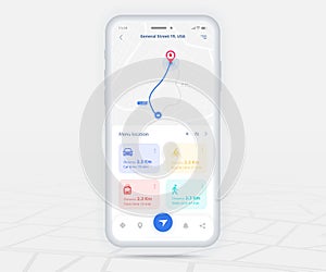 Map GPS navigation app ux ui concept, Mobile map application, Smartphone App search map navigation, Technology map, City navigate