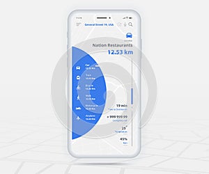 Map GPS navigation app ux ui concept, Mobile map application, Smartphone App search map navigation, Technology map, City navigate