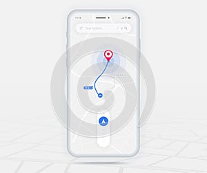 Map GPS navigation app ux ui concept, Mobile map application, Smartphone App search map navigation, Technology map, City navigate