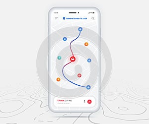Map GPS navigation app ux ui concept, Mobile map application, Smartphone App search map navigation, Technology map,City navigation